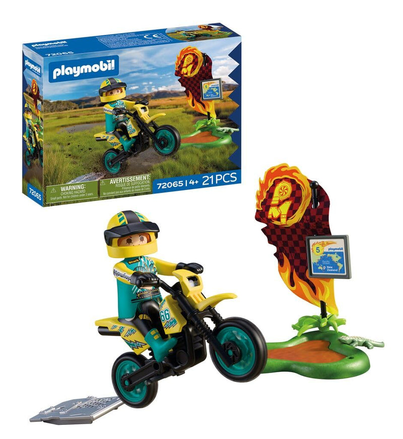 PLAYMOBIL | Cars | Offroad motorfiets | Motocrossmotor met springschans | speelgoedmotor voor kinderen vanaf 4 jaar | 72065