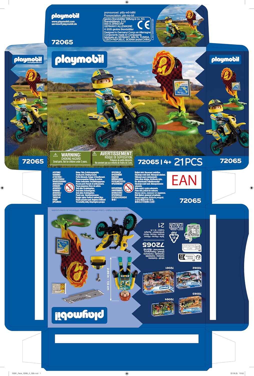 Playmobil | Cars | Offroad Motor Bike | Motocross bike with jump ramp | motorcycle toy for children aged 4 and up | 72065