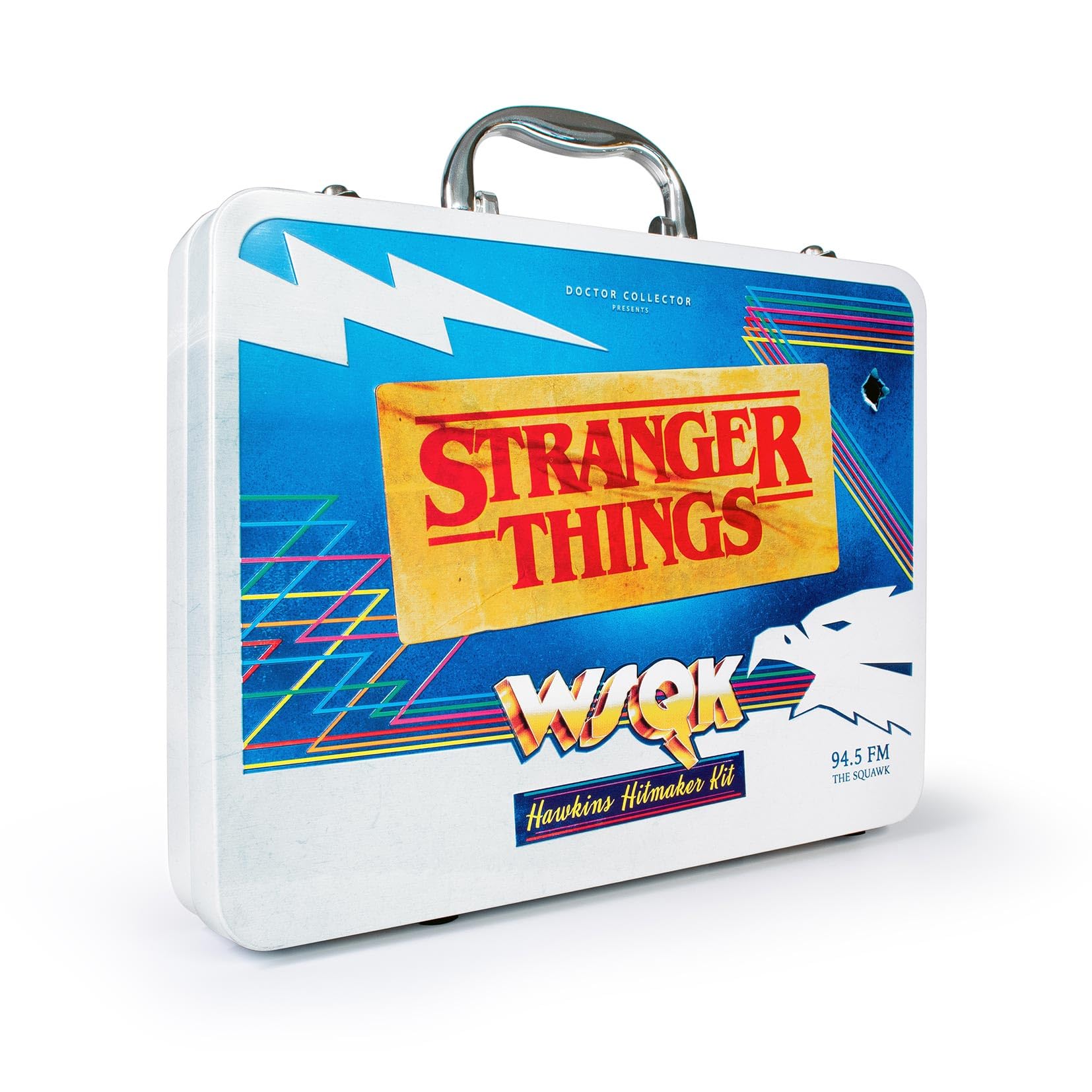 Doctor Collector Stranger Things WSQK Hawkins Hitmaker Memories Collector's Box, Limited edition, Metal Collector's Box with exclusive vinyl and official replicas
