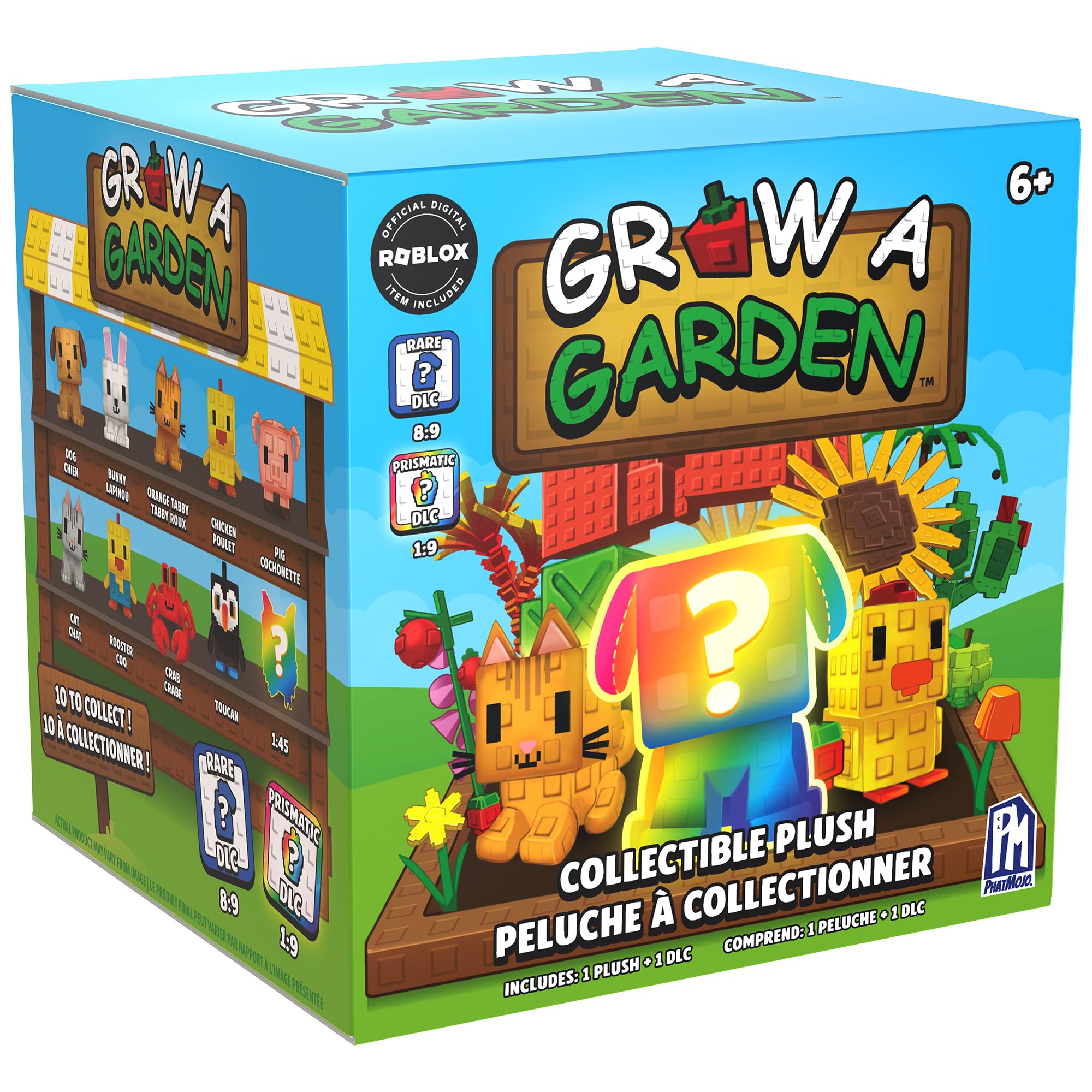 Grow a Garden Serie 1 Mystery Collectible Plush, Offizielle Roblox Haustier Plüschfigur mit DLC Code, 10 cm Blind Box Überraschung, ab 6 Jahren