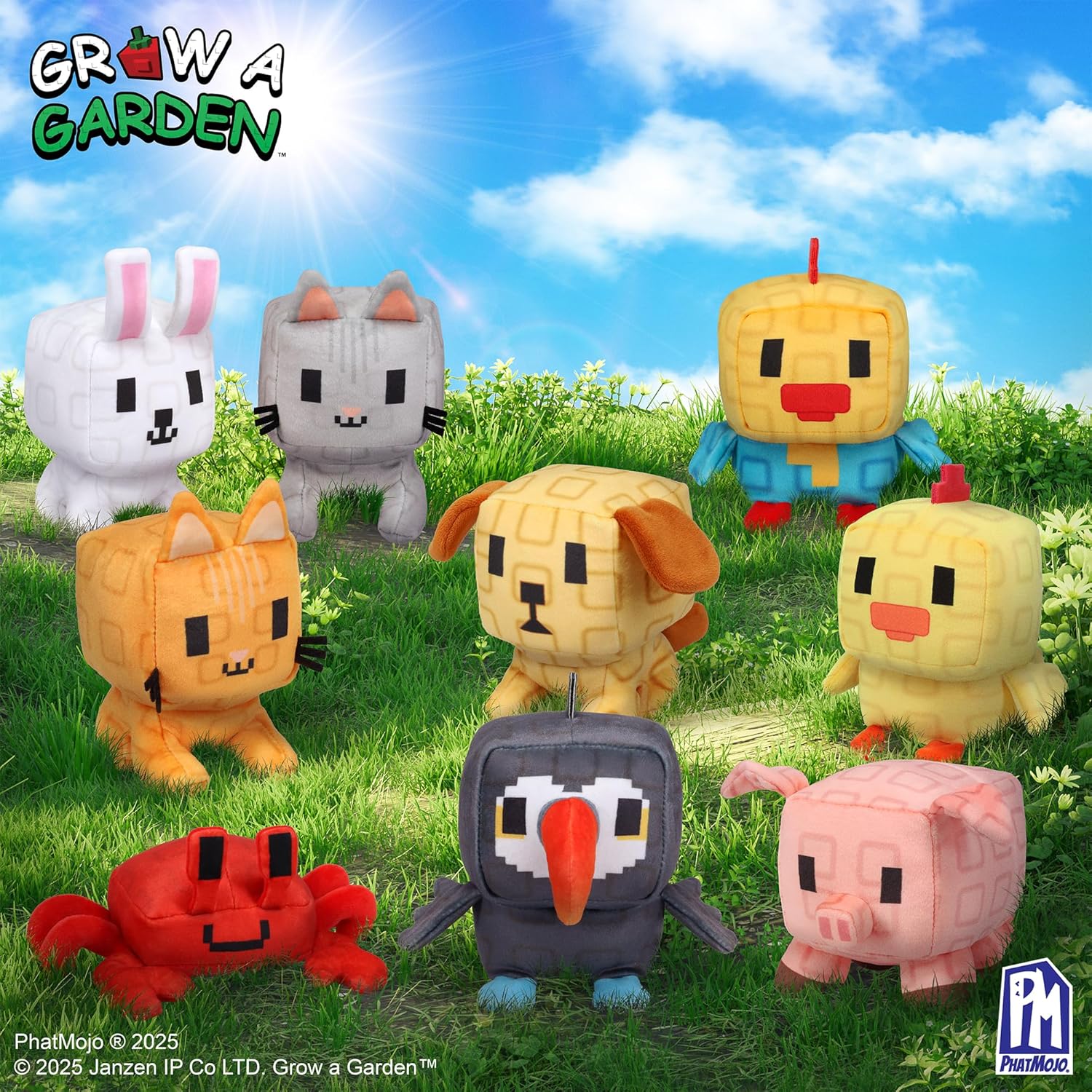 Grow a Garden Serie 1 Mystery Collectible Plush, Offizielle Roblox Haustier Plüschfigur mit DLC Code, 10 cm Blind Box Überraschung, ab 6 Jahren