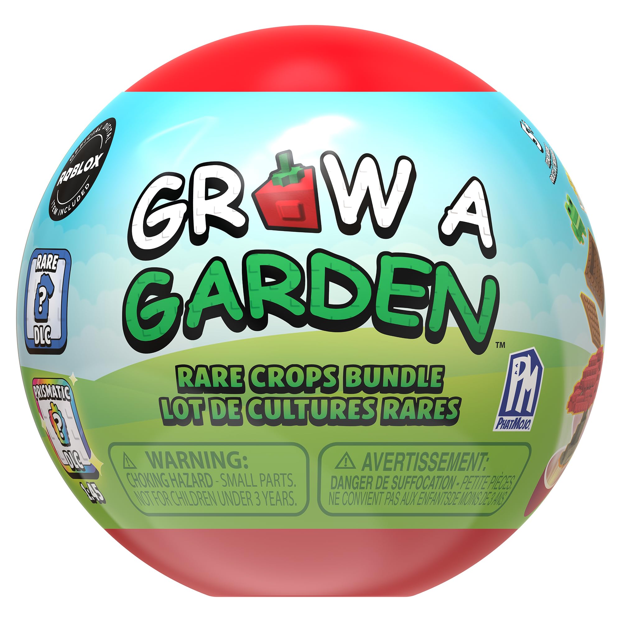 Grow A Garden - Rare Crops Bundle - Series 1 - Mini Surprise Sphere Bundle - Includes DLC Code Redeemable on Roblox - Officially Licensed Construction Set by PhatMojo (Pack of 2