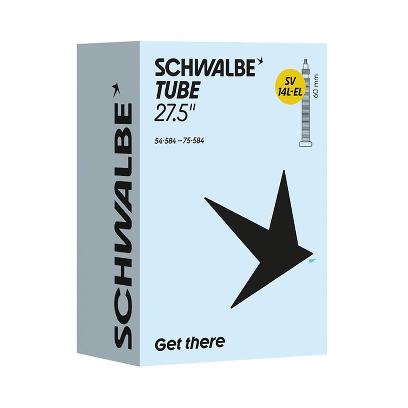 Schwalbe SV14L-EL Extra Light Bicycle Inner Tube 54/75-584 IB Black 60 mm