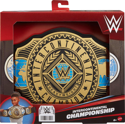 Mattel WWE Championship Title, campione intercontinentale, accessorio per bambini per giochi di ruolo e costumi, lunghezza 3+ piedi con regolazione una tantum