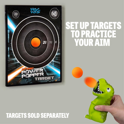 Hog Wild T-Rex Popper Toy - Launches Foam Balls Up to 20 Feet - Fun Indoor and Outdoor Game for Kids - Includes 4 Foam Balls