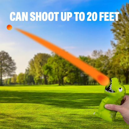 Hog Wild T-Rex Popper Toy - Launches Foam Balls Up to 20 Feet - Fun Indoor and Outdoor Game for Kids - Includes 4 Foam Balls