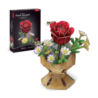 Product image University Games Rose Flower Bouquet 3D Puzzle – Press & Pop DIY Floral 3D Jigsaw with 120 Precision Pieces – Elegant Flower Puzzle Craft for Adults & Kids – Home Decor Gift