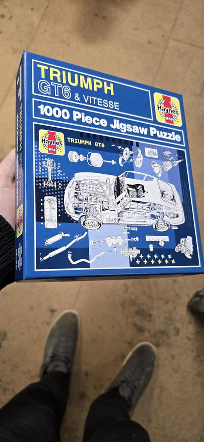 Haynes 1000‑Piece British Sports Car Puzzle Collection – Classic Triumph & MG Models, Premium Vintage Automotive Jigsaw Gift for Car Enthusiasts (Triumph GT6