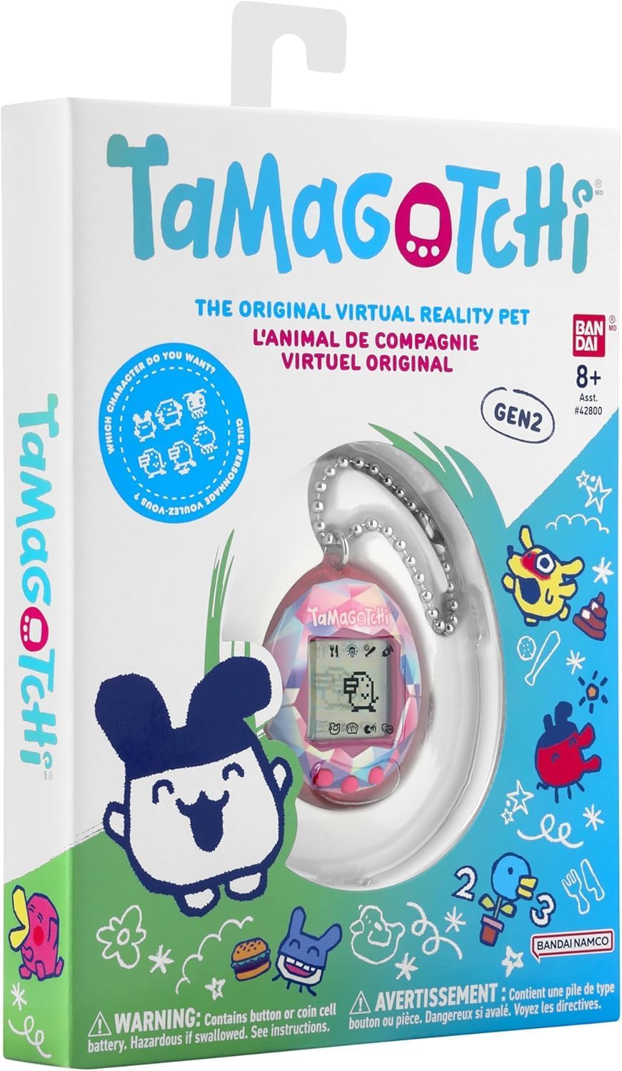 TAMAGOTCHI Bandai Original Pink Treasure Jewel Digital Pet | Nurture And Raise The Original Electronic Pet Japanese Kids Toys For Girls And Boys Make Great 90s Retro Gifts