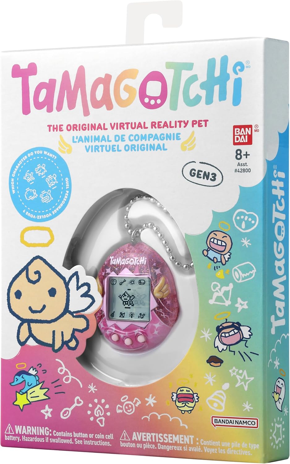 Bandai, Tamagotchi Virtueel huisdier, meerkleurig, 42999, elektronisch speelgoed voor kinderen vanaf 8 jaar, je favoriete elektronische huisdier met nieuwe ontwerpen om te verzamelen