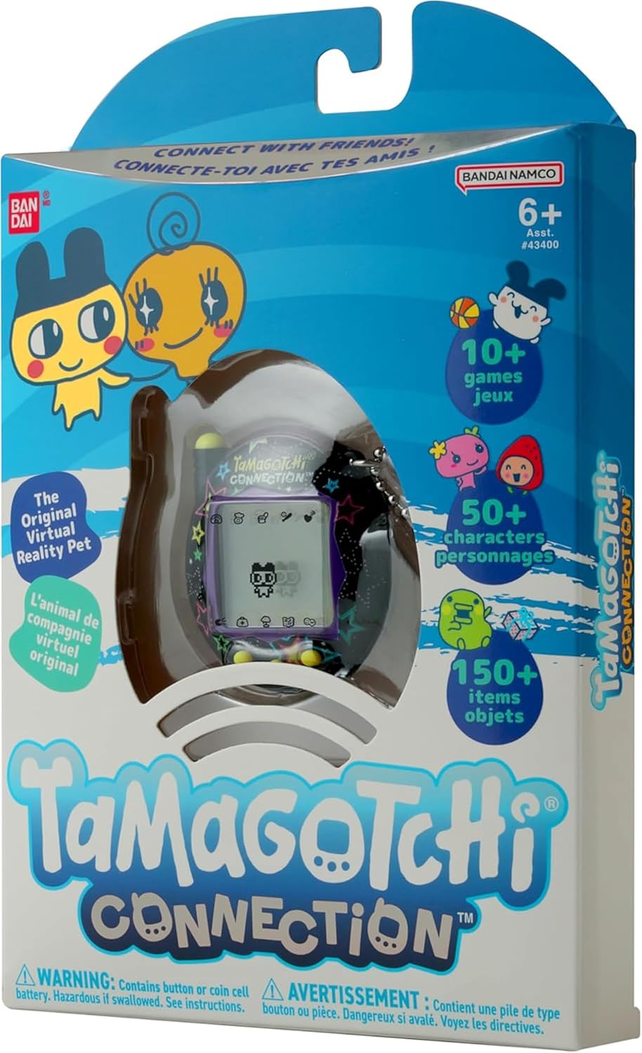 TAMAGOTCHI Bandai Connection Digital Pet Neon Stars Shell Virtual Pet Electronic Toy With Infra-Red Connection For Shared Fun | Kids Toys For Girls And Boys Are Great Japanese Gifts