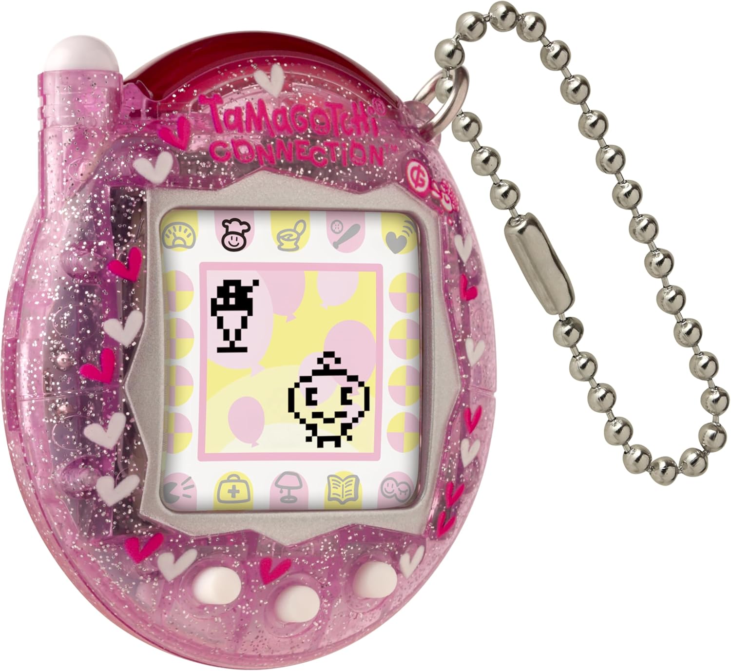 TAMAGOTCHI Bandai Connection Digital Pet Pink Glitter Shell Virtual Pet Electronic Toy With Infra-Red Connection For Shared Fun | Kids Toys For Girls And Boys Are Great Japanese Gifts