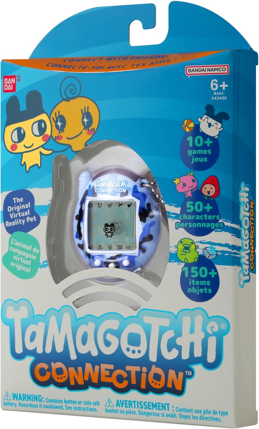 TAMAGOTCHI Bandai Connection Digital Wild Blue Shell Virtual Pet Electronic Toy With Infra-Red Connection For Shared Fun | Kids Toys For Girls And Boys Are Great Japanese Gifts