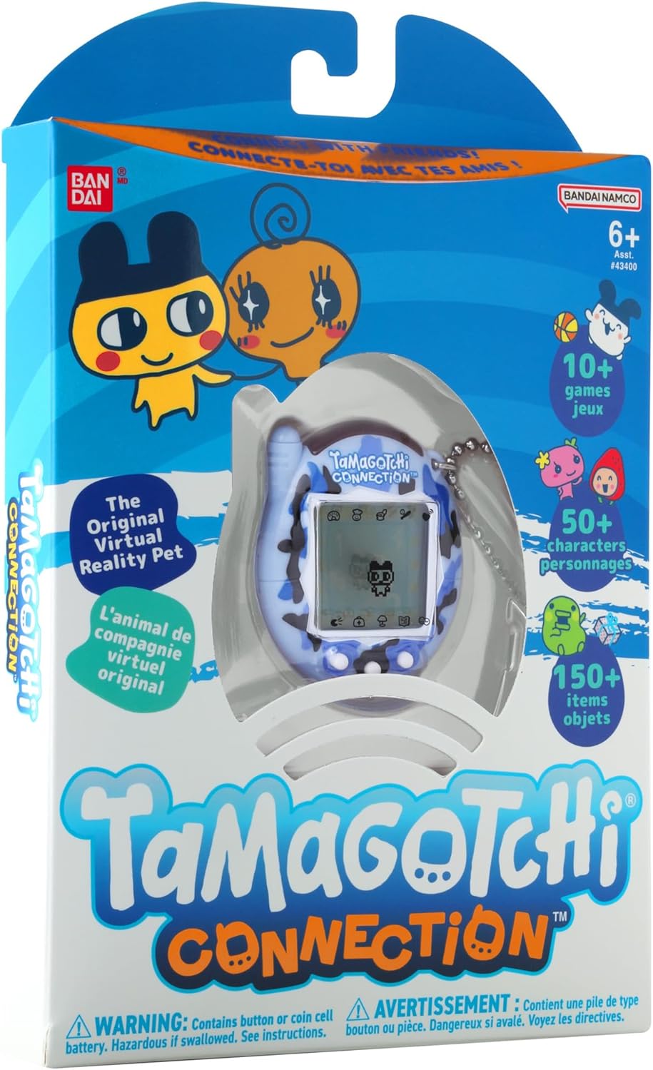 TAMAGOTCHI Bandai Connection Digital Wild Blue Shell Virtual Pet Electronic Toy With Infra-Red Connection For Shared Fun | Kids Toys For Girls And Boys Are Great Japanese Gifts