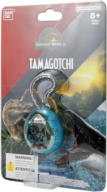 Bandai - Tamagotchi Nano Jurassic Blue - Blauwe versie Dino Mosasaurus - Tamagotchi interactief dier - klein nano-formaat - virtuele dierendinosaurus om op te tillen - speelgoed voor kinderen vanaf 8