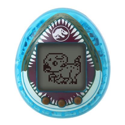 Bandai - Tamagotchi Nano Jurassic Blue - Blauwe versie Dino Mosasaurus - Tamagotchi interactief dier - klein nano-formaat - virtuele dierendinosaurus om op te tillen - speelgoed voor kinderen vanaf 8