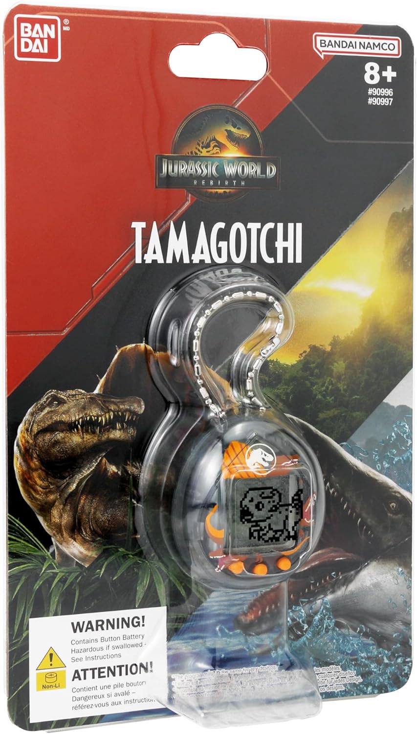 Bandai - Tamagotchi Nano Jurassic Brown - bruine versie Dino Spinosaurus - Tamagotchi interactief dier - klein nano-formaat - virtuele dierendinosaurus om op te tillen - speelgoed voor kinderen vanaf