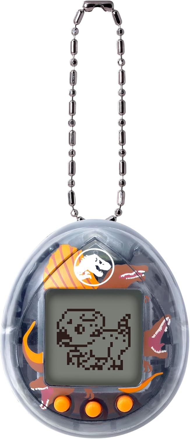 Bandai - Tamagotchi Nano Jurassic Brown - bruine versie Dino Spinosaurus - Tamagotchi interactief dier - klein nano-formaat - virtuele dierendinosaurus om op te tillen - speelgoed voor kinderen vanaf