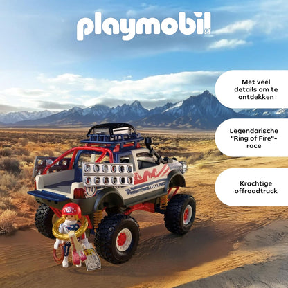 PLAYMOBIL | Cars | Offroad vrachtwagen | Terreinwagen met lier en brugplaten | speelgoedauto voor kinderen vanaf 4 jaar | 72061