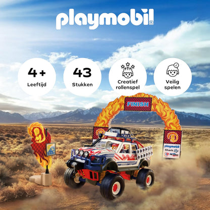 PLAYMOBIL | Cars | Offroad vrachtwagen | Terreinwagen met lier en brugplaten | speelgoedauto voor kinderen vanaf 4 jaar | 72061
