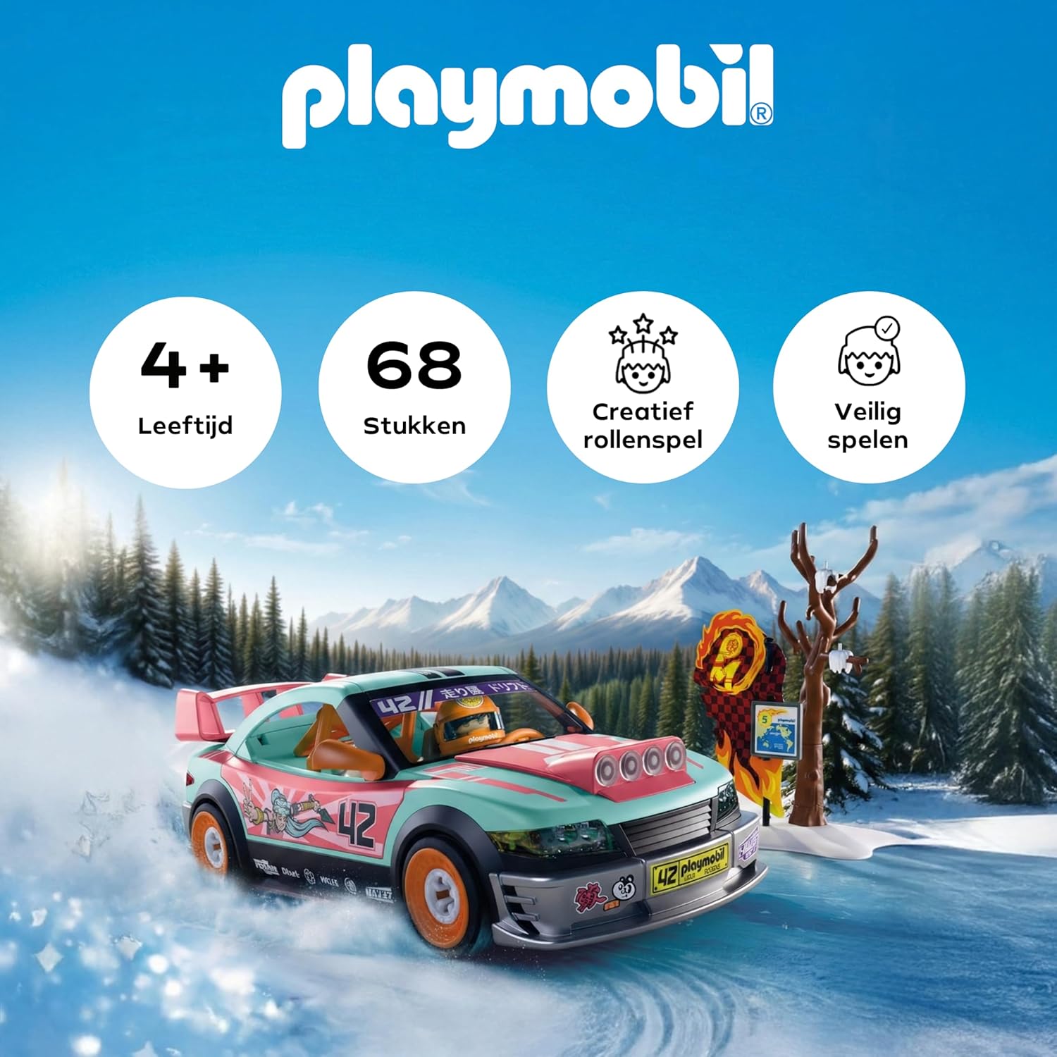 PLAYMOBIL | Cars | Offroad auto | Getunede auto met ramstang en achterspoiler | kinderspeelgoed voor kinderen vanaf 4 jaar | 72062