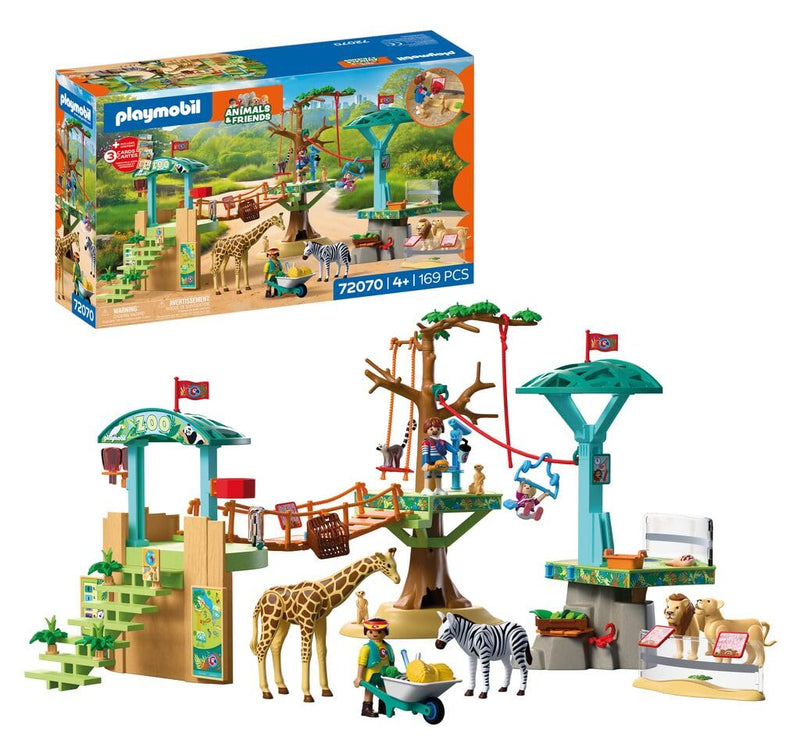 PLAYMOBIL | Animals & Friends | Dierentuin Wildernis Klimpark | 3 platforms met kabelbaan en hangbrug | speelgoed voor kinderen vanaf 4 jaar | 72070