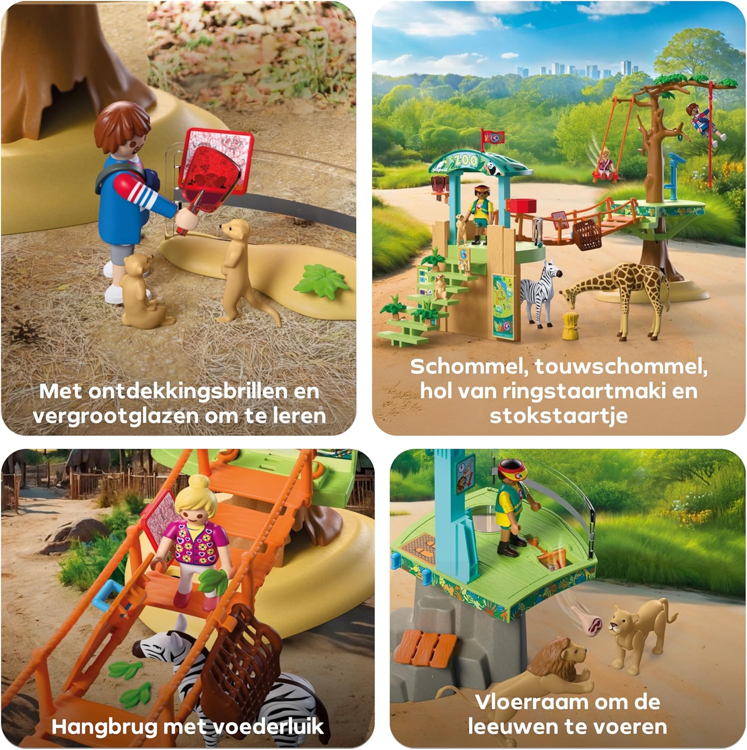Playmobil | Animals & Friends | Zoo Wilderness Climbing Park | 3 platforms with cable car and suspension bridge | children's toy for ages 4 and up | 72070