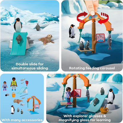 Playmobil | Animals & Friends | Zoo Ice Expedition | Penguins and seals with feeding carousel | children's toy for ages 4 and up | 72073