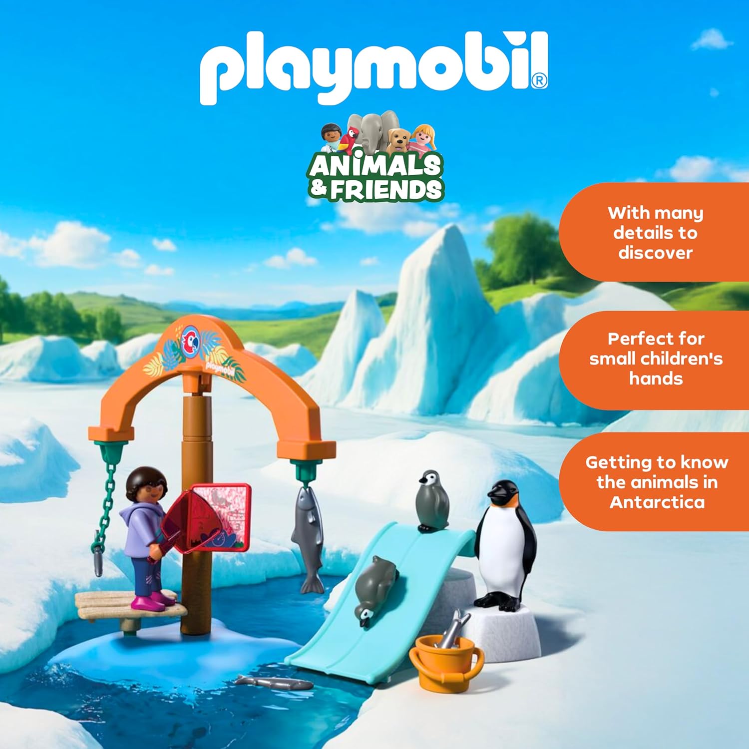 Playmobil | Animals & Friends | Zoo Ice Expedition | Penguins and seals with feeding carousel | children's toy for ages 4 and up | 72073
