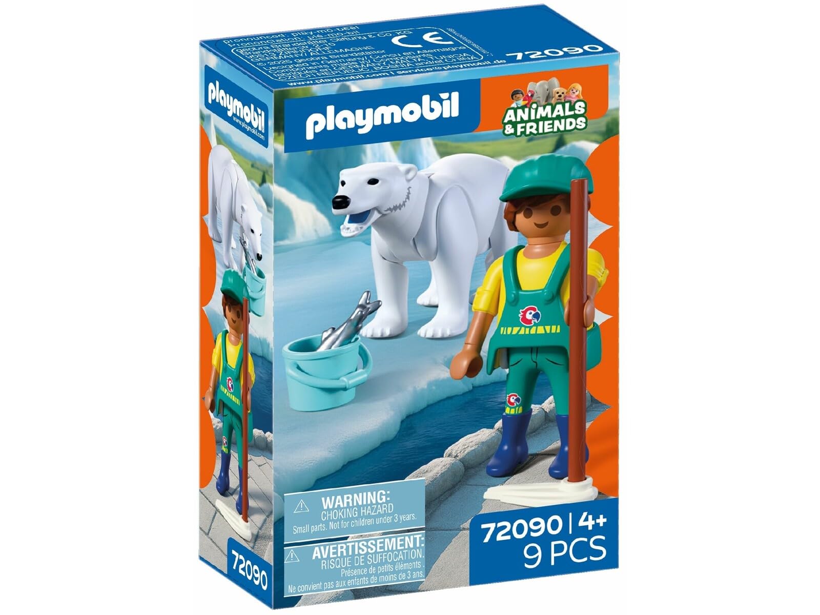 Playmobil Animals & Friends Polar Bear with Zookeeper – 9‑Piece Arctic Enclosure Playset with Figure, Accessories & Wildlife Role‑Play for Kids Ages 4+