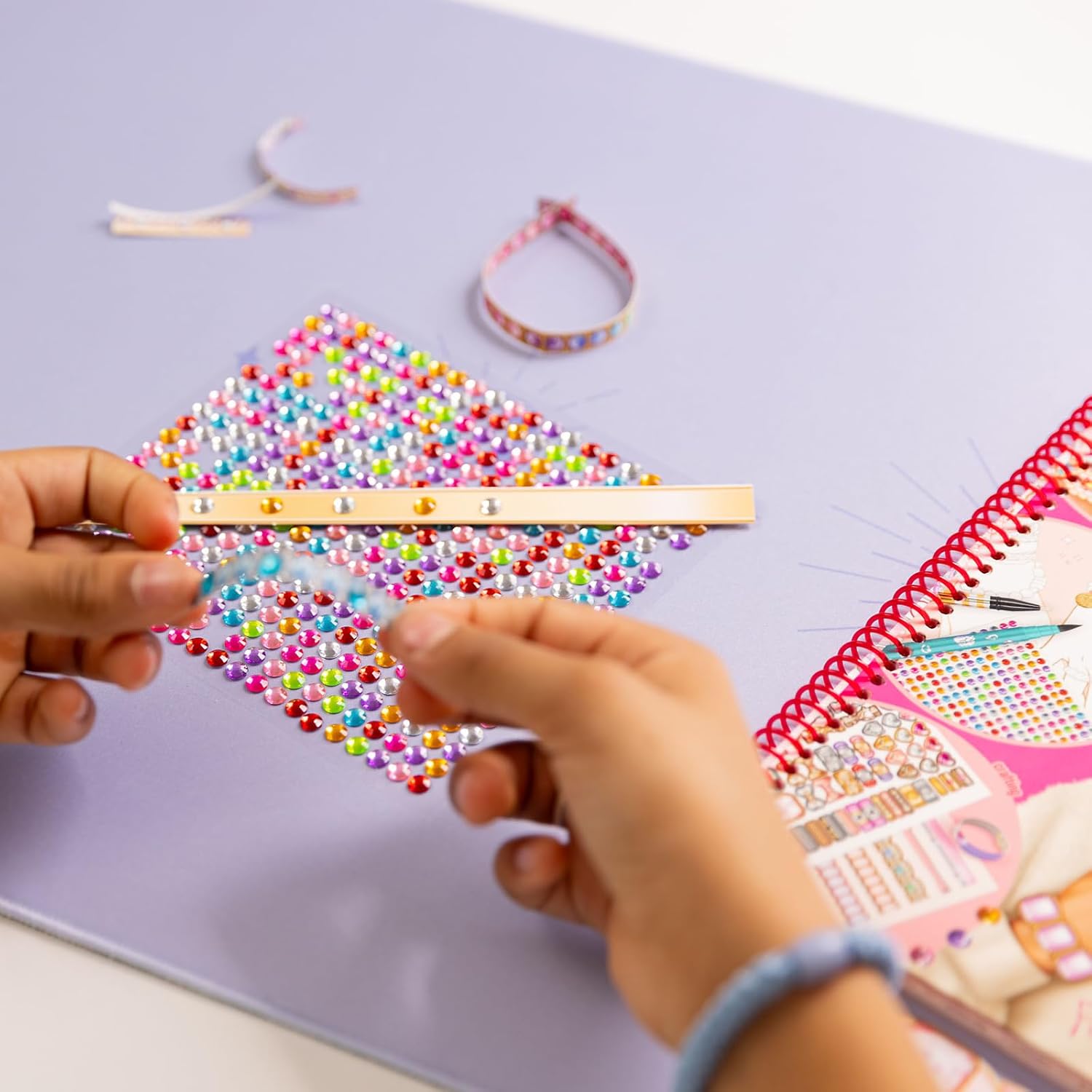 Depesche 13740 TOPModel - Create Your Bling Bling Colouring Book with 14 Craft Pages for Colouring, Crafting and Decorating Beautiful Jewellery Including 1 Sheet of Sticker Stones