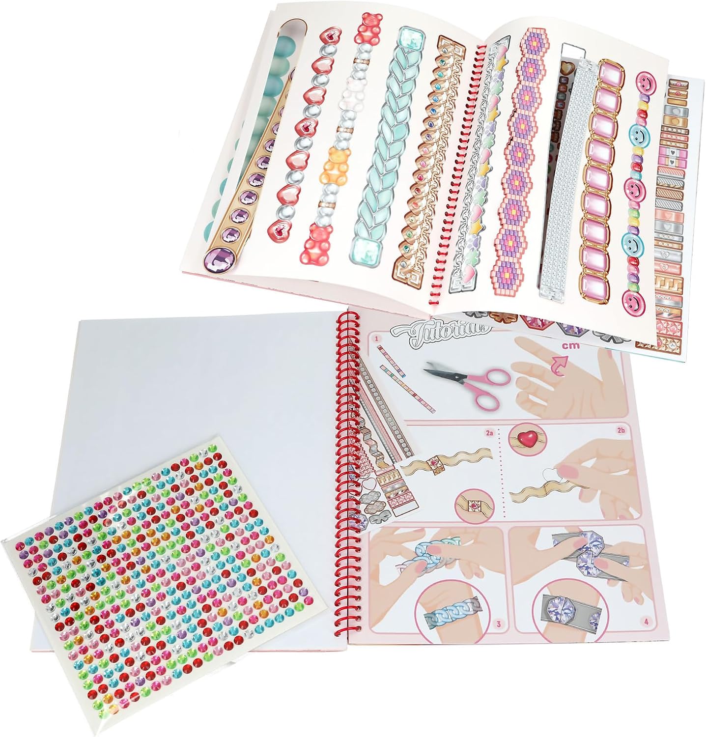 Depesche 13740 TOPModel - Create Your Bling Bling Colouring Book with 14 Craft Pages for Colouring, Crafting and Decorating Beautiful Jewellery Including 1 Sheet of Sticker Stones