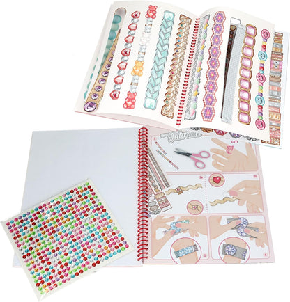 Depesche 13740 TOPModel - Create Your Bling Bling Colouring Book with 14 Craft Pages for Colouring, Crafting and Decorating Beautiful Jewellery Including 1 Sheet of Sticker Stones