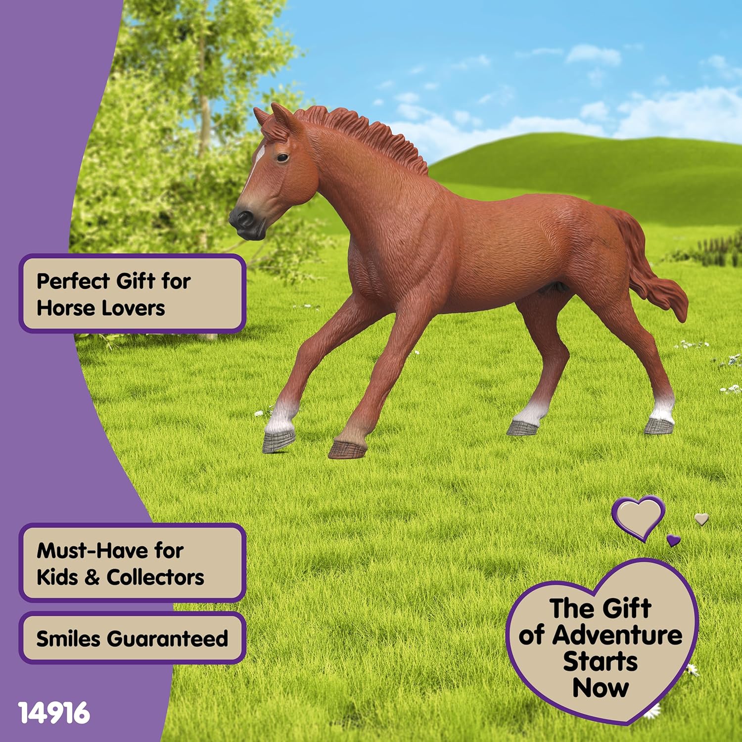 schleich HORSE CLUB | Stallone purosangue inglese 14915 | figura di cavallo dettagliata | decorazione o figura da collezione | regalo per ragazzi e ragazze | figura dai 6 anni | 18 x 4 x 10 cm