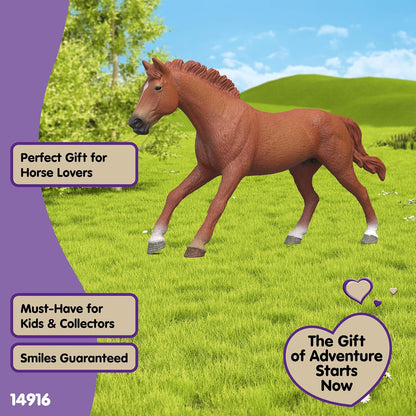 schleich HORSE CLUB | Stallone purosangue inglese 14915 | figura di cavallo dettagliata | decorazione o figura da collezione | regalo per ragazzi e ragazze | figura dai 6 anni | 18 x 4 x 10 cm