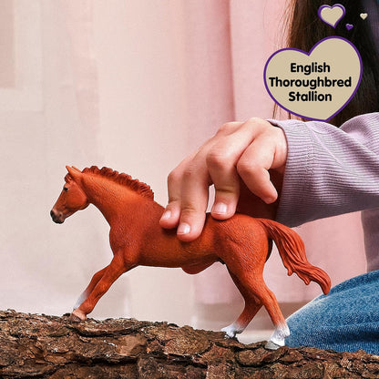 schleich HORSE CLUB | Stallone purosangue inglese 14915 | figura di cavallo dettagliata | decorazione o figura da collezione | regalo per ragazzi e ragazze | figura dai 6 anni | 18 x 4 x 10 cm