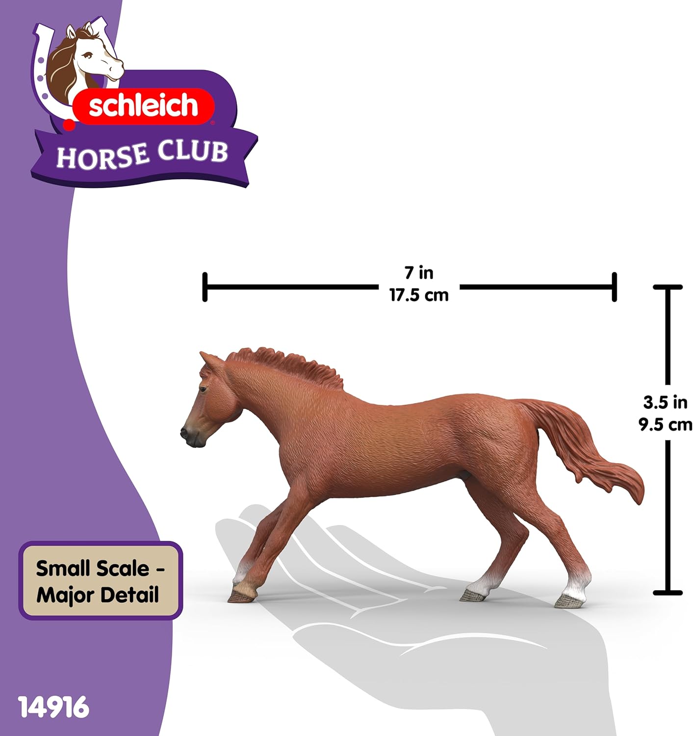 schleich HORSE CLUB | Stallone purosangue inglese 14915 | figura di cavallo dettagliata | decorazione o figura da collezione | regalo per ragazzi e ragazze | figura dai 6 anni | 18 x 4 x 10 cm