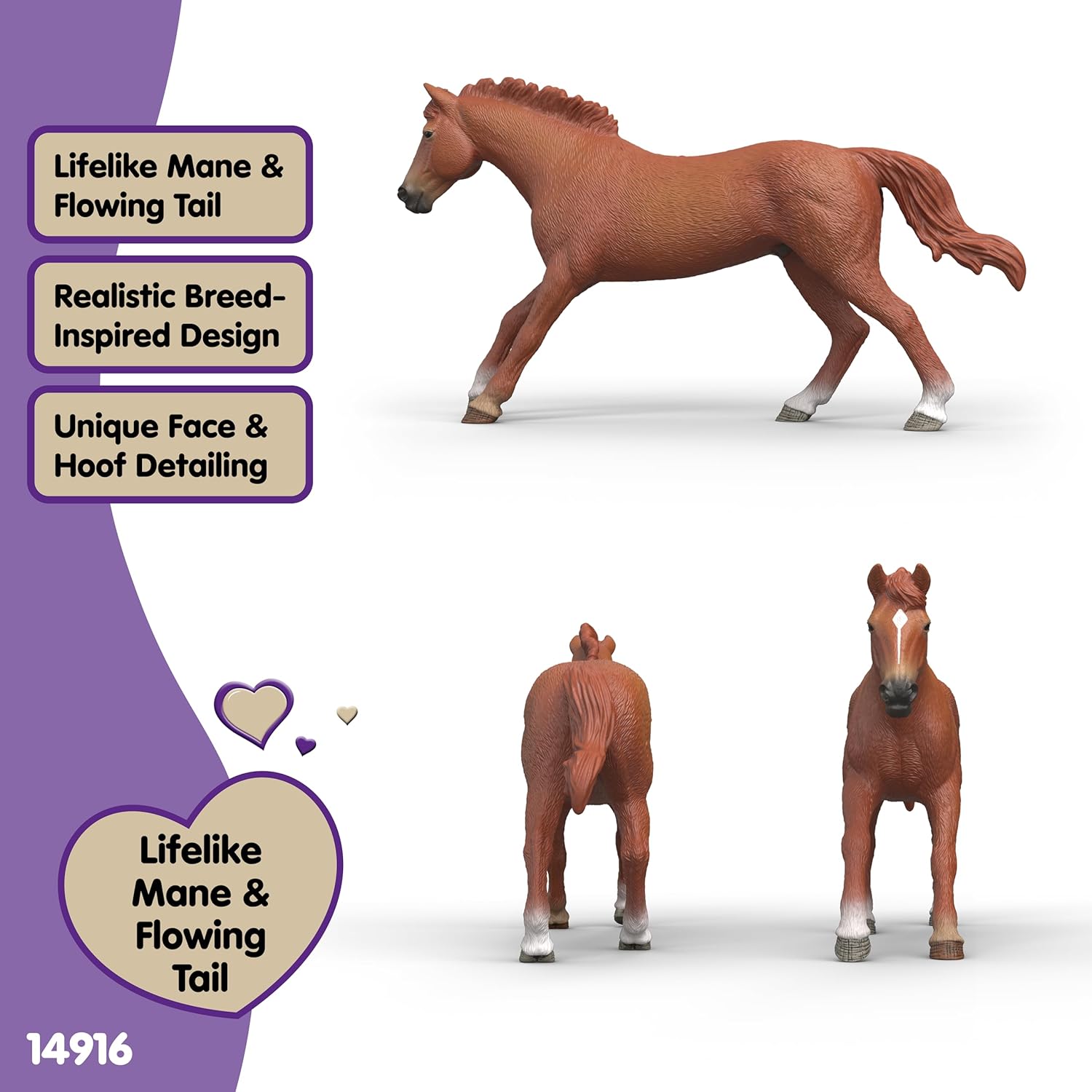 schleich HORSE CLUB | Stallone purosangue inglese 14915 | figura di cavallo dettagliata | decorazione o figura da collezione | regalo per ragazzi e ragazze | figura dai 6 anni | 18 x 4 x 10 cm