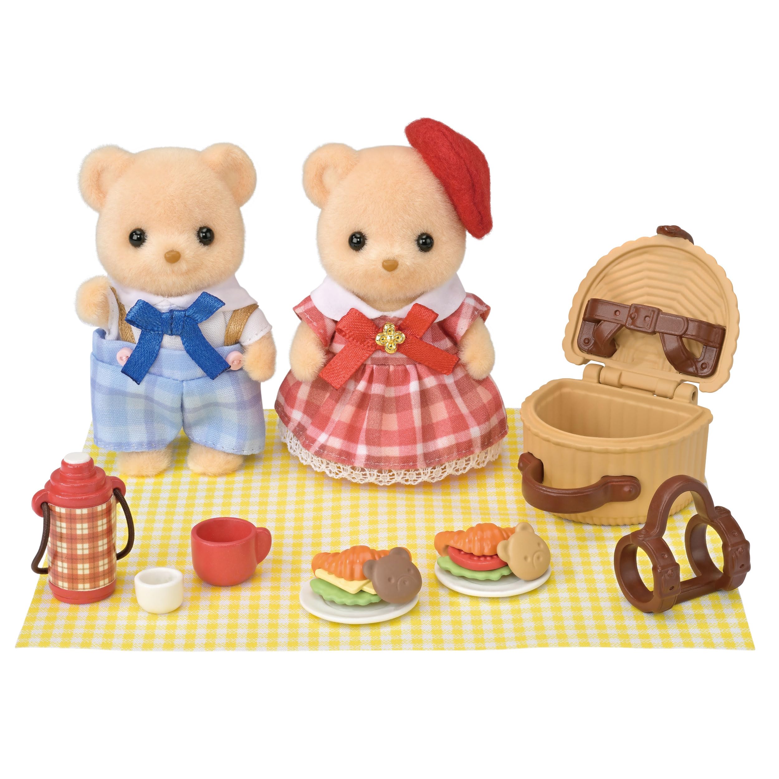 Sylvanian Families - 5852 Biscuit Bären Geschwister Picknickspaß, Spielset mit Tierfigur und Zubehör, Tierfiguren, Bären, Spielzeug für Kinder ab 3 Jahren