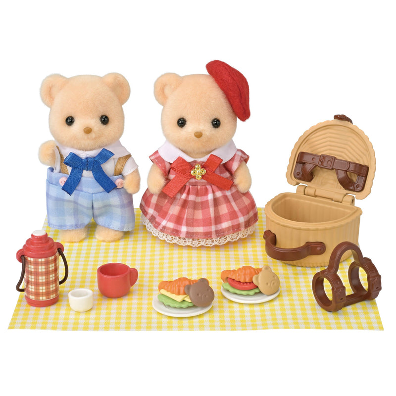 Sylvanian Families - 5852 Biscuit Bären Geschwister Picknickspaß, Spielset mit Tierfigur und Zubehör, Tierfiguren, Bären, Spielzeug für Kinder ab 3 Jahren