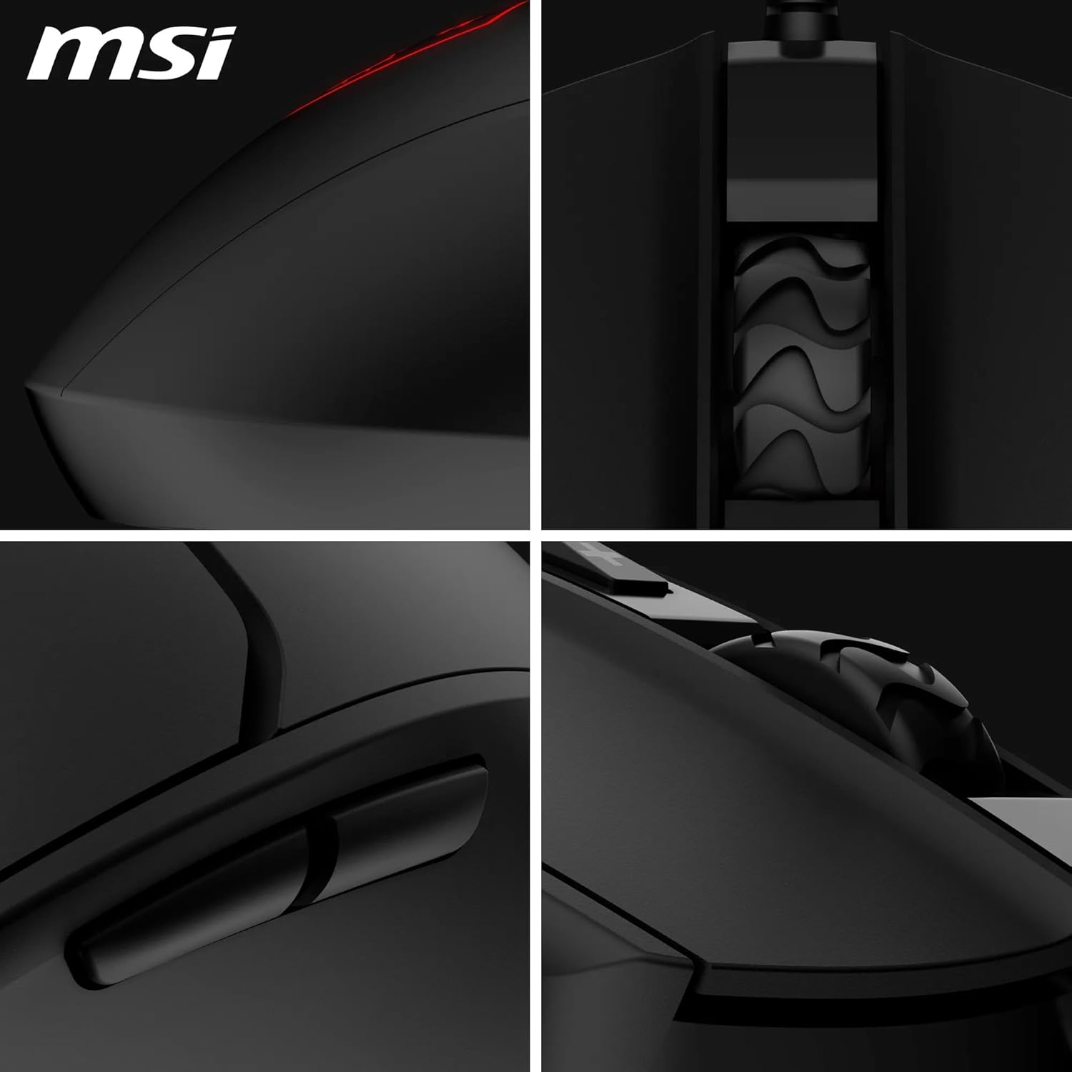 MSI FORGE GM100 Gaming Mouse – Sensore ottico 6400 DPI, design simmetrico, switch con oltre 10 milioni di click, 7 tasti, latenza 8 ms, LED RGB, peso 108 g – cablato