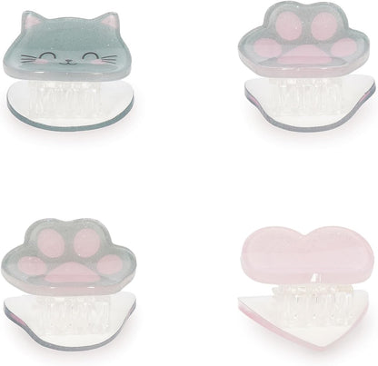 Clip Me Up! - Set Of 4 Mini Hair Clips - Kitty