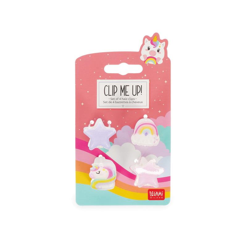 Clip Me Up! - Set Of 4 Mini Hair Clips - Unicorn