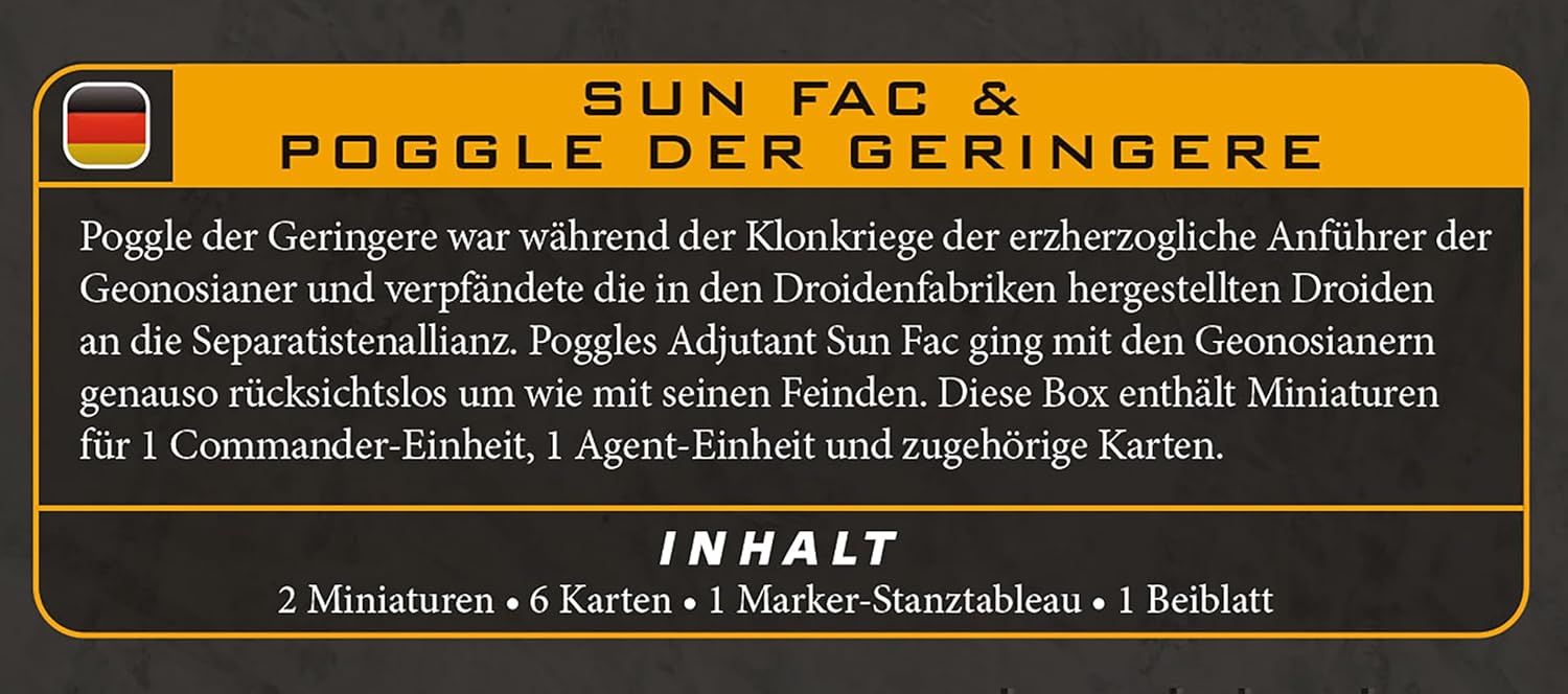 Asmodee | Star Wars: Legion Poggle The Lesser & Sun Fac | Miniatures Game | Ages 14+ | 2 Players | 90 Minutes Playing Time