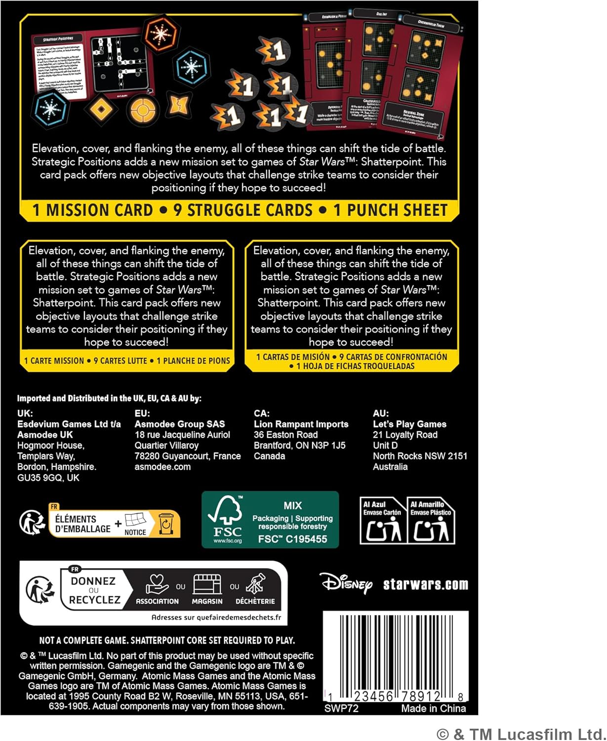 Asmodee | Star Wars: Shatterpoint Strategic Positions Mission Card Pack | Miniatures Game | Ages 14+ | 2 Players | 90 Minutes Playing Time