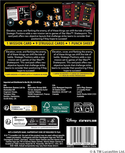 Asmodee | Star Wars: Shatterpoint Strategic Positions Mission Card Pack | Miniatures Game | Ages 14+ | 2 Players | 90 Minutes Playing Time