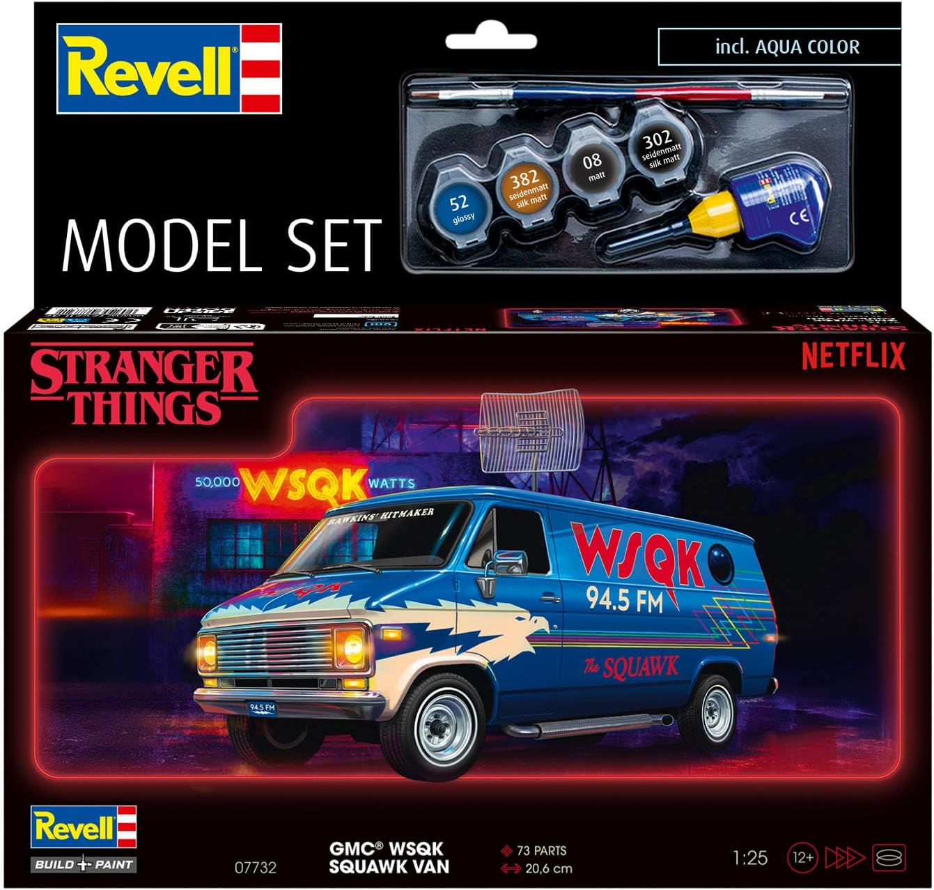 Revell 67732 Model Set Car: Stranger Things 1:25 Scale Unbuilt/Unpainted Plastic Model Kit with Accessories