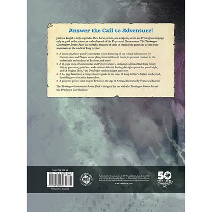 Chaosium Inc. | Pendragon GM Screen Pack | RPG Accessories | 1+ Players