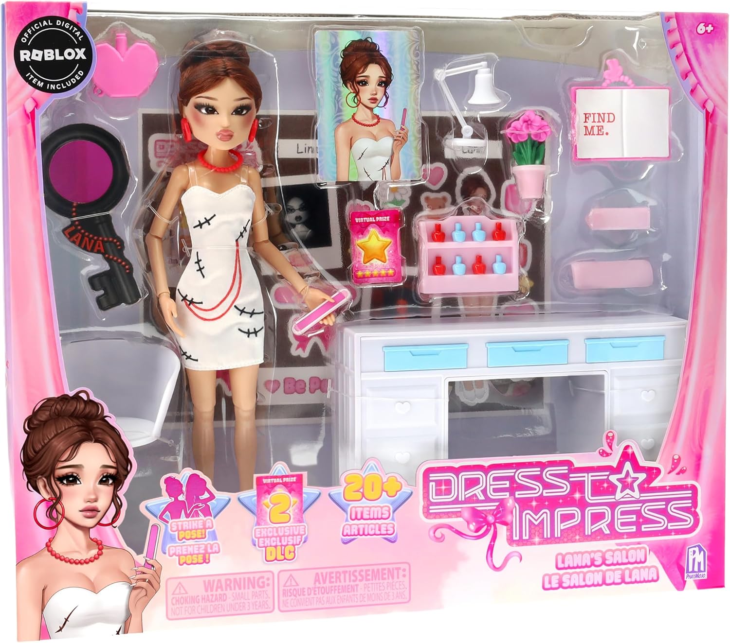 Dress To Impress — Lana Deluxe Fashion Doll Set — Series 1 Wave 1, Red, Pink
