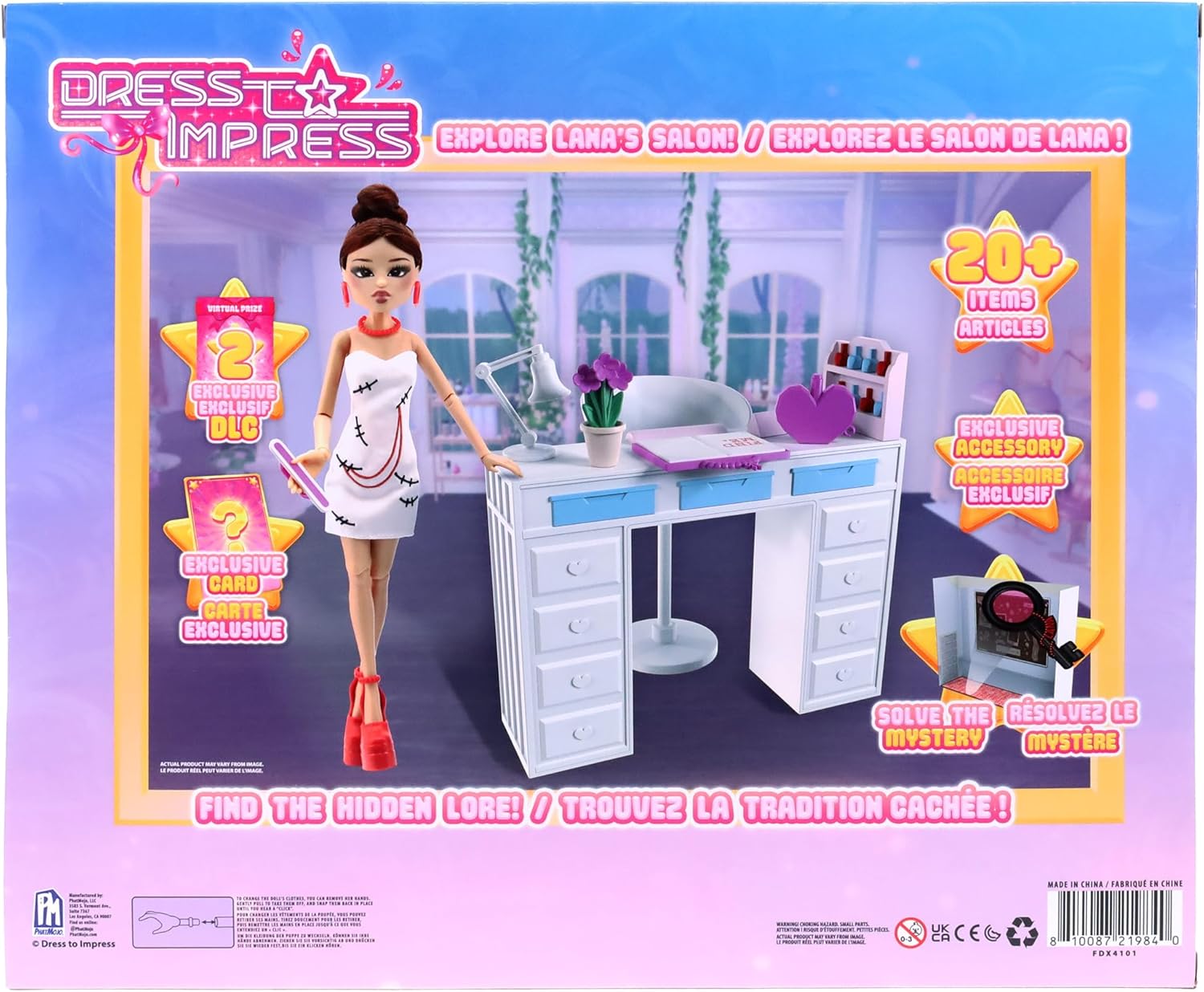 Dress To Impress — Lana Deluxe Fashion Doll Set — Series 1 Wave 1, Red, Pink